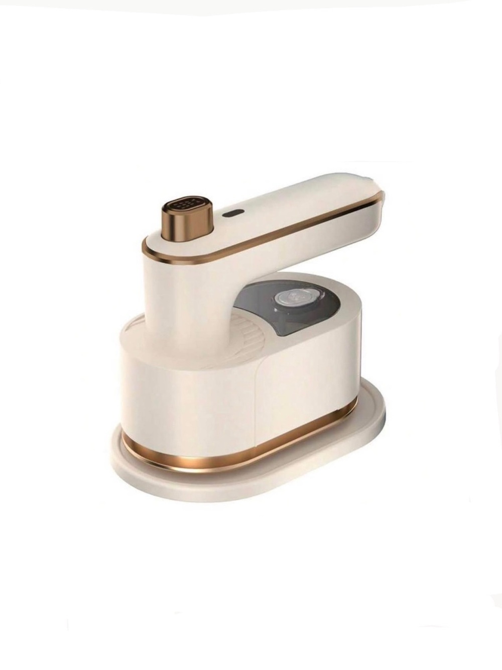 Handheld Fabric Steamer in Cream with Gold Accents